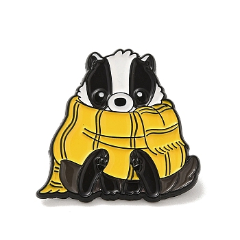 Enamel Pins, Black Alloy Brooches for Backpack Clothes, Panda, 30x31x1.5mm