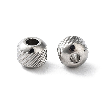 303 Stainless Steel Beads, Rondelle, Stainless Steel Color, 6x5mm, Hole: 2.5mm