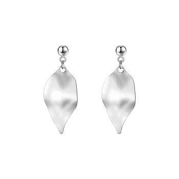 Elegant Stainless Steel Leaf Earrings for Women, Perfect for Daily Outfits