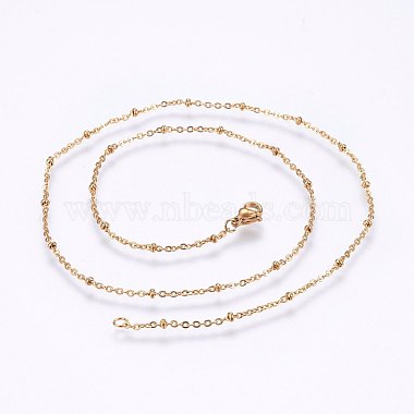 Vacuum Plating 304 Stainless Steel Cable Chains Necklaces(X-MAK-L015-41G)-2