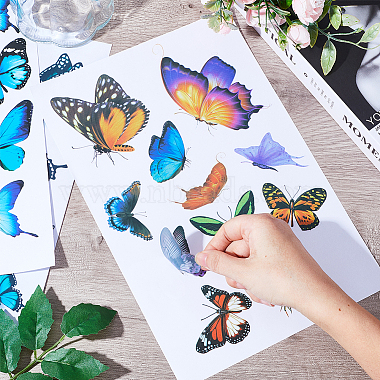 3 Sheets 3 Styles Butterfly PVC Waterproof Self-adhesive Stickers(DIY-CP0009-13)-3
