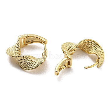 Brass Twist Wave Hoop Earrings(EJEW-D067-05G)-2