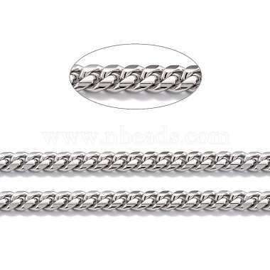 Tarnish Resistant 304 Stainless Steel Cuban Link Chain(STAS-B019-02C-P)-2