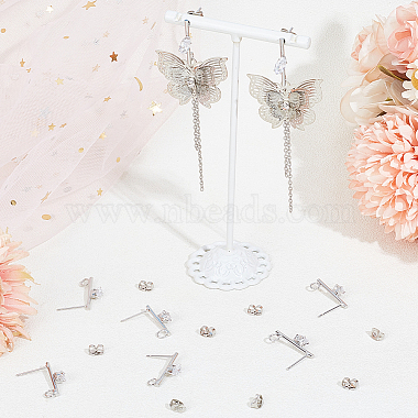 12Pcs Brass Cubic Zirconia Stud Earring Findings(KK-BBC0012-76)-4