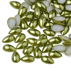 ABS Plastic Imitation Pearl Cabochons, Teardrop, Olive, 8x5x2.5mm(SACR-R749-8x5mm-Z44)