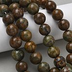 Natural Green Opal Beads Strands, Round, 14mm, Hole: 0.9mm, about 28pcs/strand, 15.35''(39cm)(G-K365-F04-14mm)