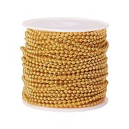 Brass Ball Chains, Long-Lasting Plated, Soldered, with Spool, Golden, 2mm, about 10m/roll, 1roll(CHC-CJ0001-17C-01)