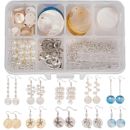 SUNNYCLUE DIY Earring Making, with Shell Pendants, Glass Pearl Beads, Alloy Pendants, Iron Twisted Chains and Brass Earring Hooks, Mixed Color, 11x7x3cm(DIY-SC0005-71)