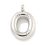 Non-Tarnish 304 Stainless Steel Pendants, Letter Charm, Stainless Steel Color, Letter O, 24.5x16.5x5.5mm, Hole: 3mm(STAS-C102-16P-O)