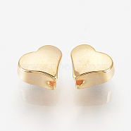 Brass Spacer Beads, Nickel Free, Real 18K Gold Plated, Heart, 5x6x3.5mm, Hole: 1mm(X-KK-Q735-275G)