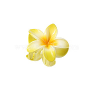 Flower Shape Plastic Claw Hair Clips, Hair Accessories for Women Girl, Champagne Yellow, 80x80x40mm(PW-WG43056-09)