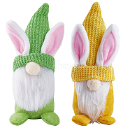 2Pcs 2 Colors Easter Cloth Bunny Gnome Doll Ornament, for Home Desktop Display Decorations, Mixed Color, 55~63x55~60x190~205mm, 1pc/color(AJEW-GF0007-78B)