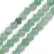 Natural Green Aventurine Beads Strands, Bicone, 5.7~6x6mm, Hole: 1mm, about 63pcs/strand, 15.35 inch(36.5cm)(G-E560-E03-6mm)