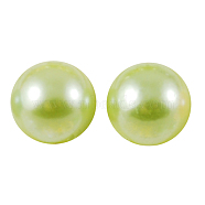 ABS Plastic Imitation Pearl Cabochons, Half Round, Green Yellow, 12x6mm(SACR-S738-12mm-Z18)