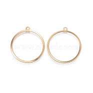201 Stainless Steel Pendants, Ring, Golden, 27~27.5x25x0.7~1mm, Hole: 1.4mm(X-STAS-F192-023G)