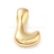Brass Pendant, Real 18K Gold Plated, Letter L, 22x14x6mm, Hole: 3x2mm(KK-O145-01L-G)