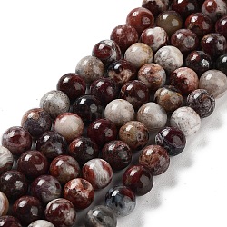 Natural Mexican Red Laguna Lace Agate Round Beads Strands, 8mm, Hole: 1mm, about 46pcs/strand, 15.35''(39cm)(G-NH0005-A31-03)