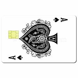 PVC Plastic Waterproof Card Stickers, Self-adhesion Card Skin for Bank Card Decor, Rectangle, Spade A, 186.3x137.3mm(DIY-WH0432-121)