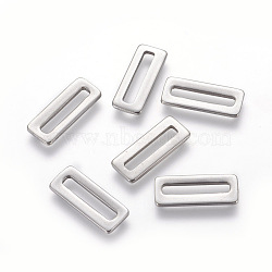 201 Stainless Steel Linking Rings, Rectangle, Stainless Steel Color, 20x8x1.5mm, Hole: 2.5x16mm(STAS-G189-35P)