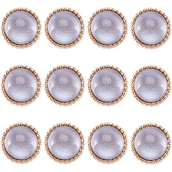 12Pcs ABS Plastic Shank Buttons, with Light Gold Tone Alloy Findings, 1-Hole, Half Round, Gainsboro, 25x16mm, Hole: 2mm(BUTT-GF0003-47C)