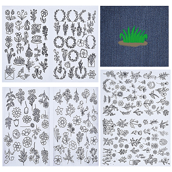 3 Sheets 3 Style Water Soluble Fabric, Wash Away Embroidery Stabilizer, Mixed Shapes, 212x289x0.2mm, 1 sheet/style