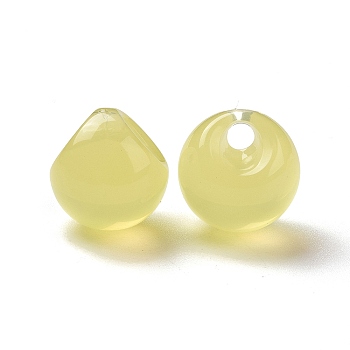 Imitation Jelly Style Acrylic Charms, Teardrop, Champagne Yellow, 13.5x13x13.5mm, Hole: 3mm, about 365pcs/500g