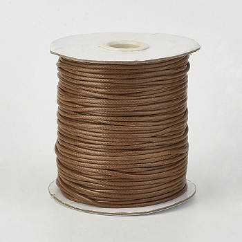 Eco-Friendly Korean Waxed Polyester Cord, Camel, 1.5mm, about 169.51~174.98 Yards(155~160m)/Roll