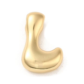Brass Pendant, Real 18K Gold Plated, Letter L, 22x14x6mm, Hole: 3x2mm