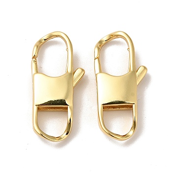 Brass Lobster Claw Clasps, Cadmium Free & Nickel Free & Lead Free, Real 18K Gold Plated, 23x11x4.5mm, Hole: 6x6mm
