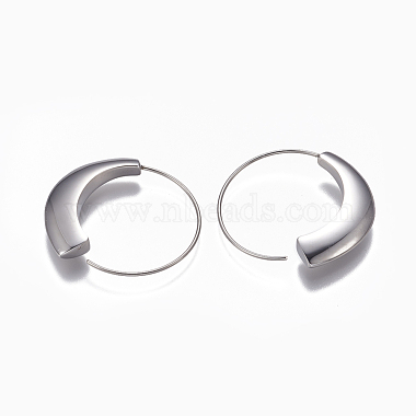 304 Stainless Steel Hoop Earrings(X-EJEW-O089-26P)-2