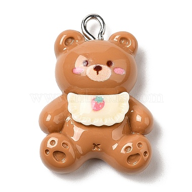 Platinum Peru Bear Iron+Resin Pendants