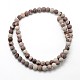 Natural Dendritic Jasper Frosted Round Beads Strands(G-O039-02-6mm)-2