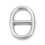 Non-Tarnish 304 Stainless Steel Connector Charms, Navy Mesh Charms, Marine Mesh Charms, Oval, Stainless Steel Color, 35x23.5x3mm, Hole: 12x15mm(STAS-F287-16P)