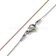 Ion Plating(IP) 304 Stainless Steel Serpentine Chain Necklace for Men Women, Rainbow Color, 19.69 inch(50cm)(NJEW-G076-01C-M)