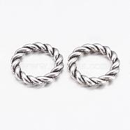Alloy Linking Rings, Circle Frames, Lead Free and Cadmium Free, Antique Silver Color, about 19mm diameter, 3mm thick, hole: 13mm(EA524Y)