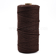 Cotton String Threads, Macrame Cord, Decorative String Threads, for DIY Crafts, Gift Wrapping and Jewelry Making, Coconut Brown, 3mm, about 109.36 Yards(100m)/Roll.(OCOR-T001-02-06)