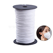 Gorgecraft Flat Nylon Elastic Band for Mouth Cover Ear Loop, Mouth Cover Elastic Cord, DIY Disposable Mouth Cover Material, with Spool, White, 2.5~3mm, about 225~240m/roll, 250g/roll(OCOR-GF0001-01)