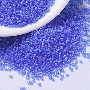 MIYUKI Delica Beads, Cylinder, Japanese Seed Beads, 11/0, (DB1285) Matte Transparent Azure AB, 1.3x1.6mm, Hole: 0.8mm, about 10000pcs/bag, 50g/bag(SEED-X0054-DB1285)
