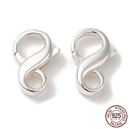 925 Sterling Silver Lobster Claw Clasps, with 925 Stamp, Silver, 14x9.5x4mm, Hole: 3mm(STER-D006-13S)