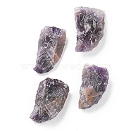 Rough Raw Natural Amethyst Beads, No Hole/Undrilled, Knife, 32~37x19~23x9~12mm(G-H254-22)