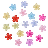 5-Petal Resin Beads Caps, Frosted, DIY Accessories, Flower, Mixed Color, 22mm(RESI-CJ0001-121)