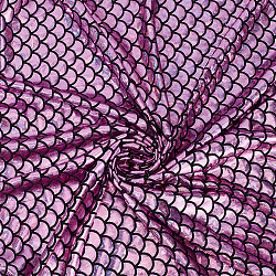 Sparkly Hologram Spandex Mermaid Printed Fish Scale Fabric, Stretch Fabric, Medium Orchid, 150x0.08cm(AJEW-WH0001-44)