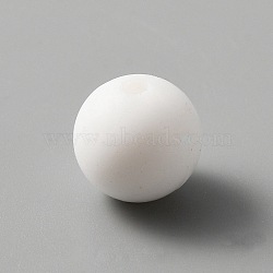 Silicone Beads, DIY Nursing Necklaces and Bracelets Making, Chewing Pendants For Teethers, Round, White, 15mm, Hole: 2mm(SIL-TAC0003-04B-22)