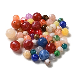 Opaque Acrylic Beads, Round, Mixed Color, 6~13.5x6.5~13mm, Hole: 1.8~2mm, about 935pcs/500g(MACR-K359-08)