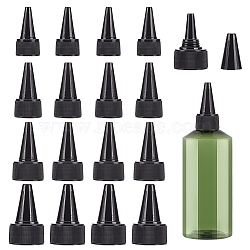 48Pcs 4 Style Plastic Twist Bottle Cap, Squeeze Bottle Replacement Caps, for Glue Dispensing Bottles, Crafts Repair and Art, Black, 3.9~5.05x2~3cm, 12pcs/style(DIY-BC0006-52A)