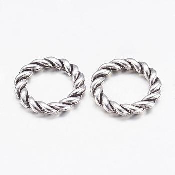 Alloy Linking Rings, Circle Frames, Lead Free and Cadmium Free, Antique Silver Color, about 19mm diameter, 3mm thick, hole: 13mm