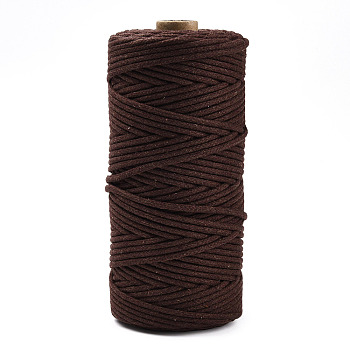 Cotton String Threads, Macrame Cord, Decorative String Threads, for DIY Crafts, Gift Wrapping and Jewelry Making, Coconut Brown, 3mm, about 109.36 Yards(100m)/Roll.