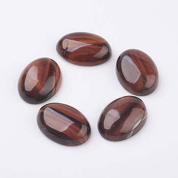 Natural Red Tiger Eye Flat Back Cabochons, Oval, 30x22x7~8mm