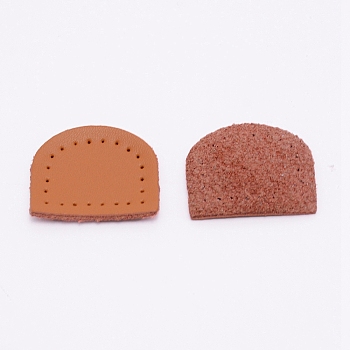 Genuine Leather Bag Tag, Bag replacement Accessories, Sandy Brown, 30x35x2.5mm, Hole: 1.2mm
