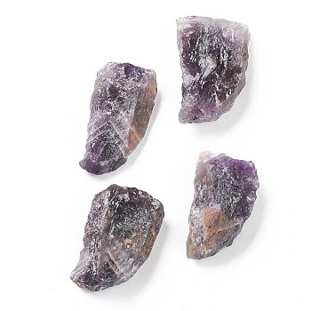 Rough Raw Natural Amethyst Beads, No Hole/Undrilled, Knife, 32~37x19~23x9~12mm